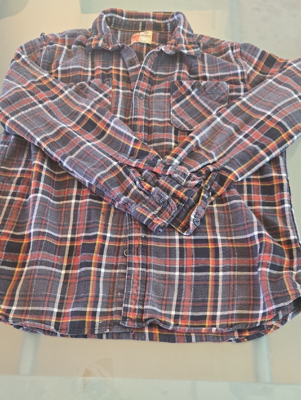 Ruff Hewn Men's Navy, Red & Yellow Plaid Casual Button-Down Shirt